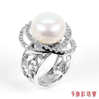 【寶石方塊】天然珍珠戒指-繁花似錦-925銀飾