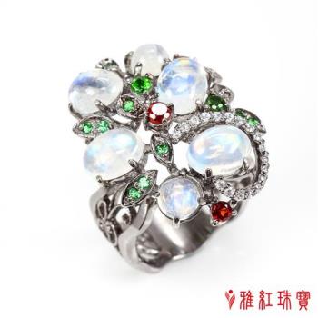 【寶石方塊】天然月光石戒指-出水芙蓉-925銀飾