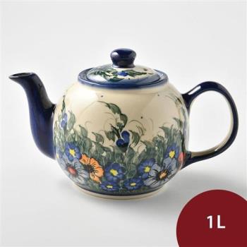 【波蘭陶】紫花蔓藤系列 茶壺 1L 波蘭手工製