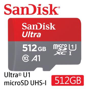 SanDisk 512GB記憶卡150MB/s Ultra microSDXC UHS-I A1