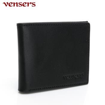 vensers 小牛皮潮流個性皮夾 NB5302815黑色短夾
