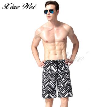沙兒斯品牌 時尚黑白幾何圖騰海灘泳褲 NO.B5520098