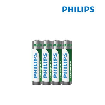 【Philips 飛利浦】低自放鎳氫充電電池AAA 4號(800mAh  4入)