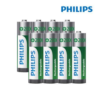 【Philips 飛利浦】低自放鎳氫充電電池 AA 3號(2000mAh 8入)