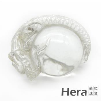 Hera 赫拉 白水晶龍抱珠手擺件