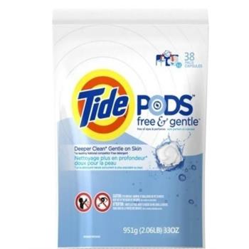 美國 Tide新一代洗衣凝膠球-無香精38粒x3包