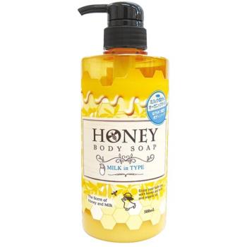 日本第一石鹼天然蜂蜜牛奶保濕沐浴乳-瓶裝500ml