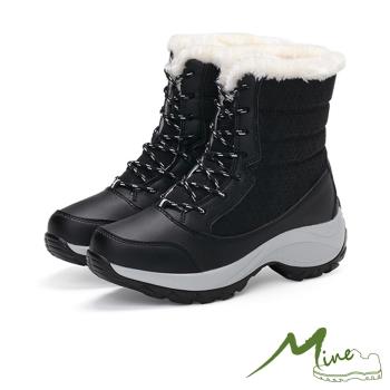 【MINE】保暖防滑防潑水造型雪靴 黑