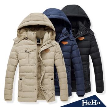 HeHa-外套 刷毛加厚可拆連帽保暖外套 三色