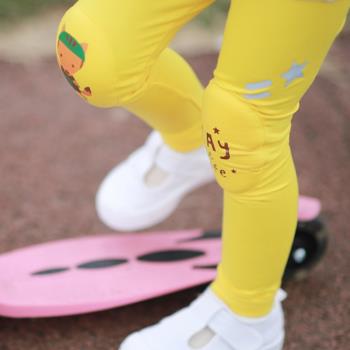 韓國 OZKIZ - 護膝彈力緊身褲-黃色
