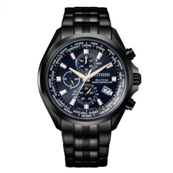 CITIZEN星辰 亞洲限定 光動能電波酷黑時尚腕錶 AT8205-83L