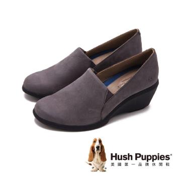 Hush Puppies Fraulein lady舒適時尚厚底楔型女鞋-灰(另有黑)