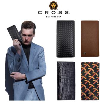 CROSS 限量2折 頂級小牛皮男用對開22卡長夾 全新專櫃展示品 多款選 附品牌送禮提袋