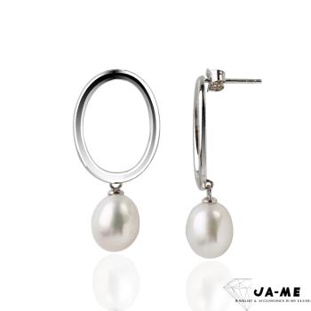 【JA-ME】925銀天然珍珠9*11mm耳環(時尚風格3)