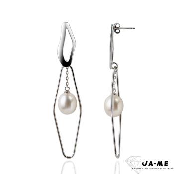 【JA-ME】925銀天然珍珠9*11mm耳環(時尚風格1)