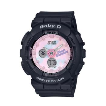 【CASIO 卡西歐】BABY-G 俏皮紮染雙顯女錶 橡膠錶帶 霧面黑 防水100米(BA-120T-1A)