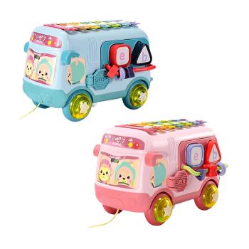 Colorland-益智玩具 寶寶巴士敲敲琴多功能學習玩具車(搖鈴.敲琴.積木)