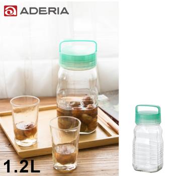 ADERIA 日本進口長型醃漬玻璃罐1.2L(藍綠)