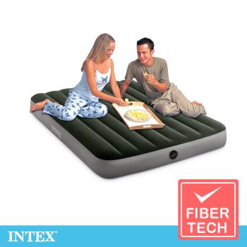INTEX 經典雙人(fiber-tech)充氣床墊(綠絨)-寬137cm(64108)