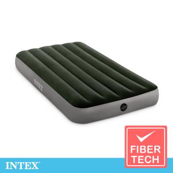 INTEX 經典單人加大(fiber-tech)充氣床墊(綠絨)-寬99cm(64107)