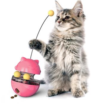 貓咪不倒翁滑球漏食器玩具