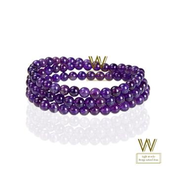 【w-jewelry】濃紫紫水晶手鍊(可以帶三圈)