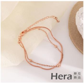 Hera 赫拉 氣質珠鍊個性蛇骨鍊雙層手鍊/手飾