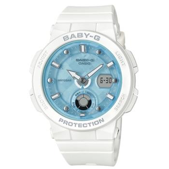 【CASIO 卡西歐】海洋風情雙顯女錶 樹脂錶帶 防水100米 世界時間(BGA-250-7A1)
