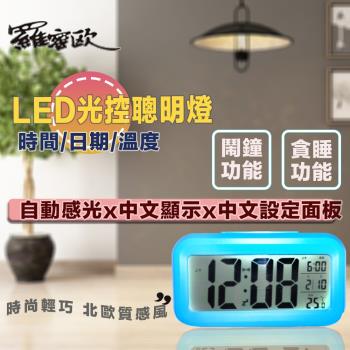 羅蜜歐 LED中文顯示光控電子鬧鐘 (NEW-71)