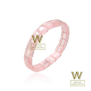 W- jewelry 粉紅佳人冰透切面粉晶手環(Pink-1000-3)