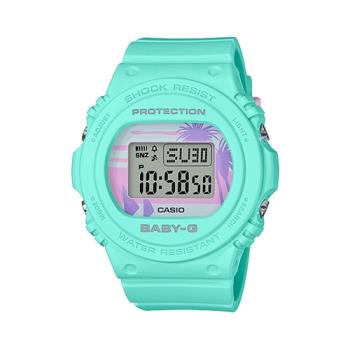 【CASIO 卡西歐】BABY-G 海灘風情電子錶 橡膠錶帶 蒂芬妮綠 防水200米(BGD-570BC-3)