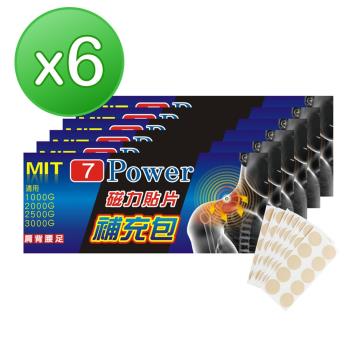【7Power】MIT舒緩磁力貼替換貼布x6包超值組(100枚/包不含磁石)