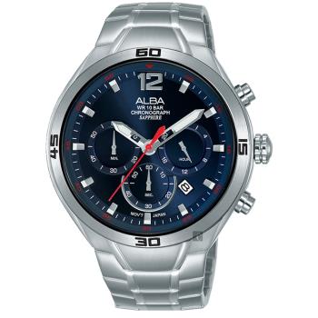 ALBA 雅柏 IG廣告款 型男計時手錶-藍x44mm VD53-X353B(AT3G37X1)