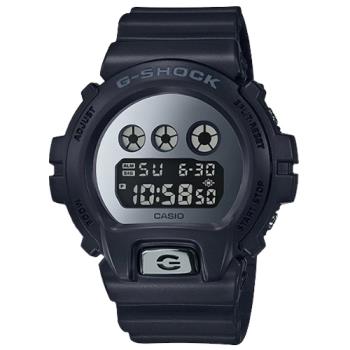 【CASIO 卡西歐】G-SHOCK 炫目電子男錶 樹脂錶帶 銀色鏡面錶盤 防水200米(DW-6900MMA-1D)