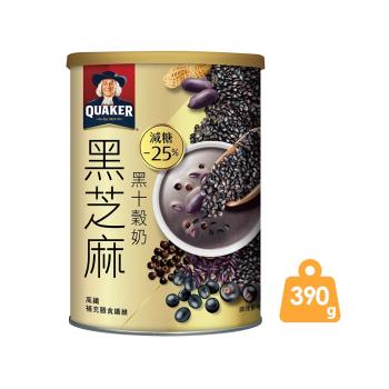 【QUAKER 桂格】桂格黑芝麻黑十穀奶 390g/罐(新升級 減糖25%)