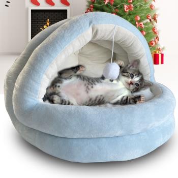 寵物窩-保暖加厚寵物睡窩 半封閉寵物窩