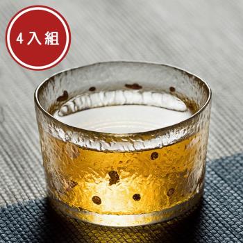 北歐時光日式錘目紋耐熱玻璃品茗杯 4入組