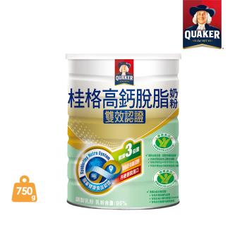 【即期良品出清】【QUAKER 桂格】雙認證高鈣奶粉(750g/罐)-(商品效期2024/06/28)
