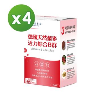 【達摩本草】專利天然藜麥綜合B群x4盒 (60粒/盒)《長效吸收、活力不斷電》