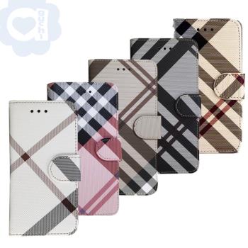 Aguchi 亞古奇 Apple iPhone 12 mini (5.4吋) 英倫格紋經典手機皮套 側掀磁扣支架式皮套 矽膠軟殼 5色可選