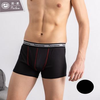 金奈米吉特 台灣製機能吸濕排汗平口褲(風格三線)(黑色)