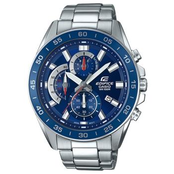 【CASIO 卡西歐】EDIFICE 三眼計時賽車男錶 不鏽鋼錶帶 防水100米 日期顯示(EFV-550D-2A)