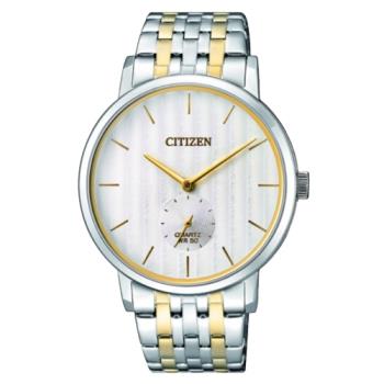 【CITIZEN 星辰】石英指針男錶 不鏽鋼錶帶 白色錶面 防水50米 礦物玻璃鏡面(BE9174-55A)