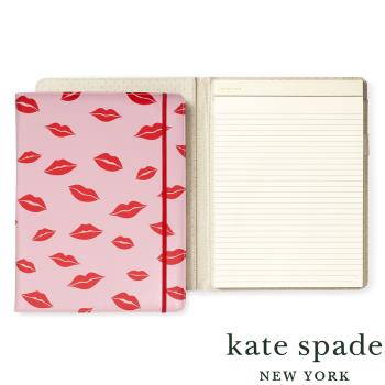 美國 Kate Spade Lips 唇唇欲動紅印皮革筆記本