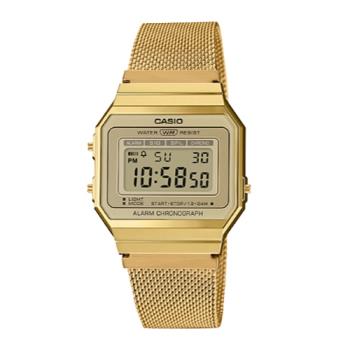 【CASIO 卡西歐】日系-時尚復古風米蘭電子錶 香檳金 (A700WMG-9A)