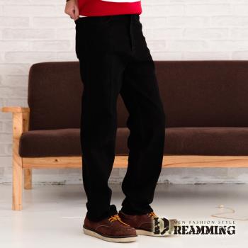 【Dreamming】經典原色厚磅伸縮中直筒牛仔褲(黑色)