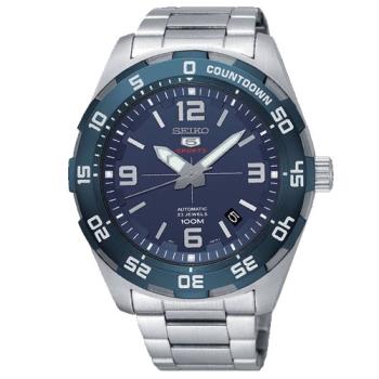 【SEIKO 精工】日製運動機械男錶 不鏽鋼錶帶 深海藍 防水100米(SRPB85J1)