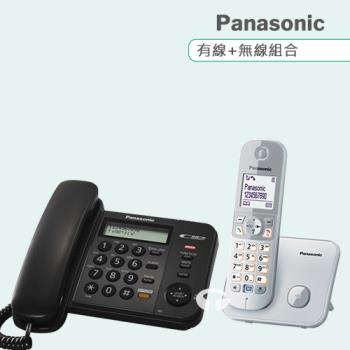 Panasonic 松下國際牌數位子母機電話組合 KX-TS580+KX-TG6811 (經典黑+晨霧銀)