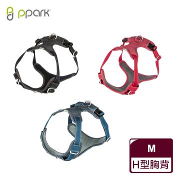 ppark 寵物工園 AirFit H型胸背帶-M 黑/紅/深牛