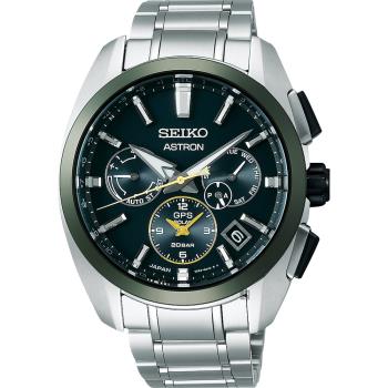 SEIKO 精工 Astron 限量綠陶瓷太陽能GPS鈦金屬手錶-42.8mm 5X53-0BA0G(SSH071J1)